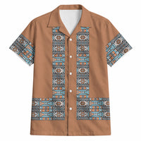 African Ndebele Traditional Attire Hawaiian Shirt Brown Ndebele Stripe