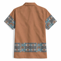 African Ndebele Traditional Attire Hawaiian Shirt Brown Ndebele Stripe