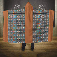 African Ndebele Traditional Attire Hooded Blanket Brown Ndebele Stripe