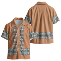 African Ndebele Traditional Attire Kid Hawaiian Shirt Brown Ndebele Stripe