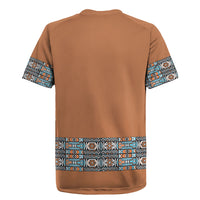 African Ndebele Traditional Attire Rugby Jersey Brown Ndebele Stripe