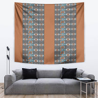 African Ndebele Traditional Attire Tapestry Brown Ndebele Stripe