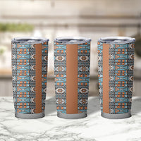 African Ndebele Traditional Attire Tumbler Cup Brown Ndebele Stripe