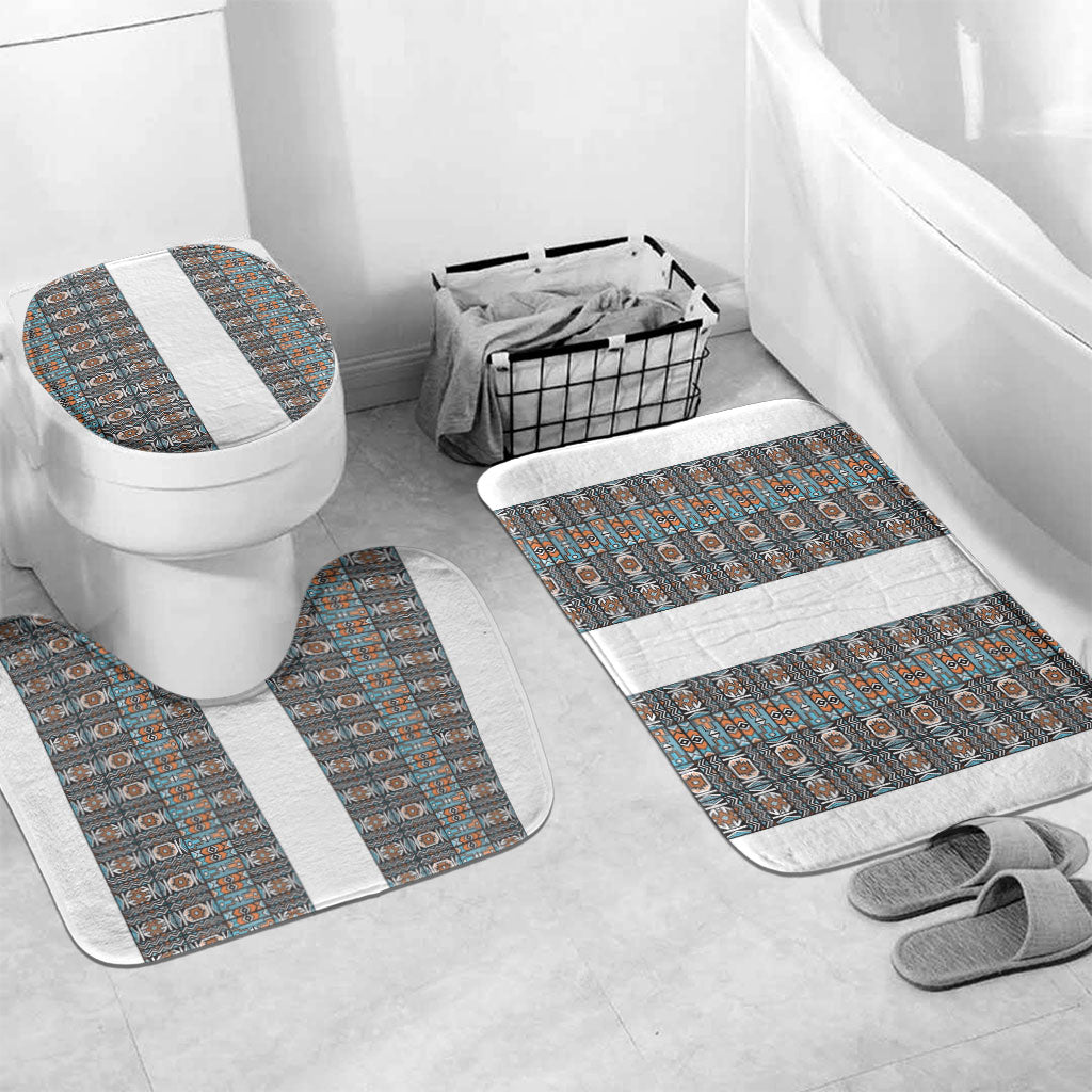 African Ndebele Traditional Attire Bathroom Set White Ndebele Stripe