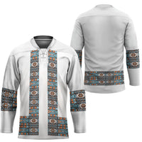 African Ndebele Traditional Attire Hockey Jersey White Ndebele Stripe