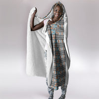 African Ndebele Traditional Attire Hooded Blanket White Ndebele Stripe