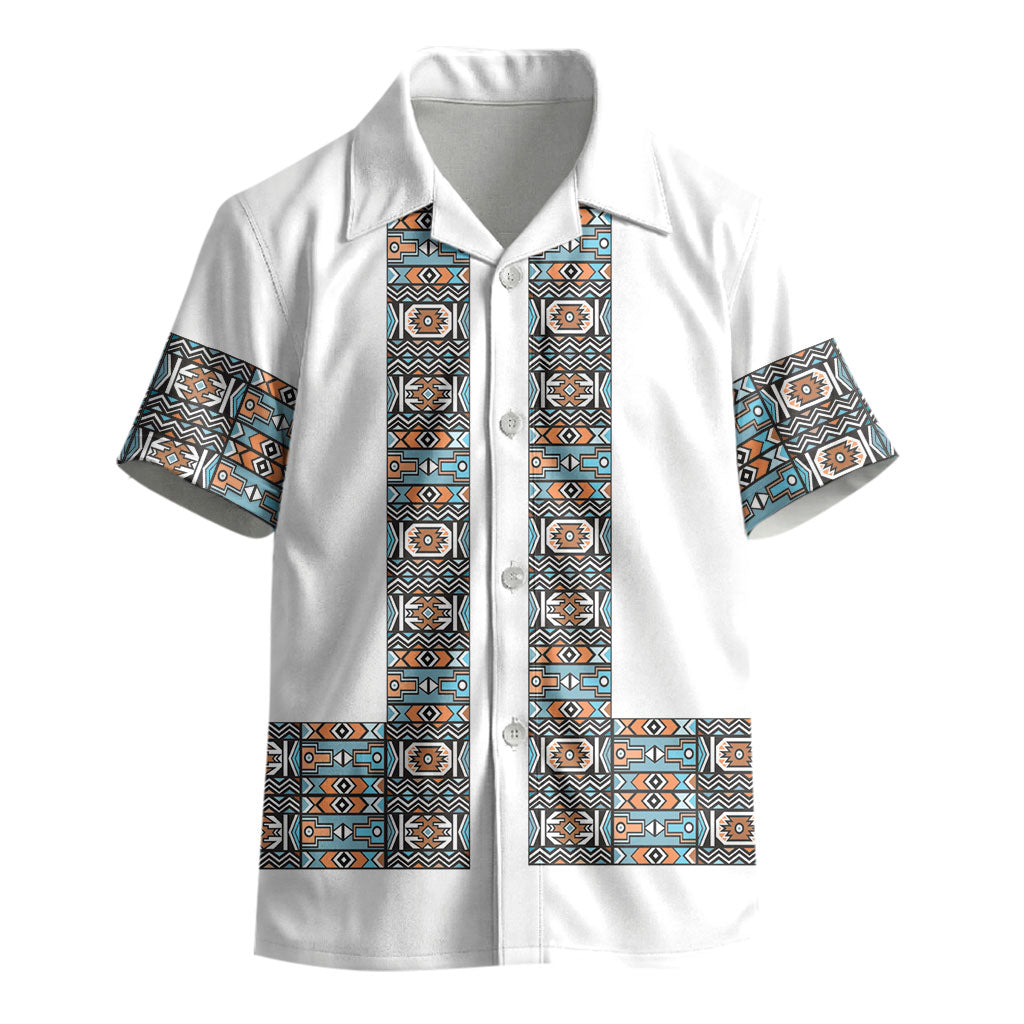 African Ndebele Traditional Attire Kid Hawaiian Shirt White Ndebele Stripe