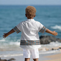 African Ndebele Traditional Attire Kid Hawaiian Shirt White Ndebele Stripe