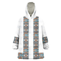 African Ndebele Traditional Attire Kid Wearable Blanket Hoodie White Ndebele Stripe