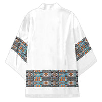 African Ndebele Traditional Attire Kimono White Ndebele Stripe