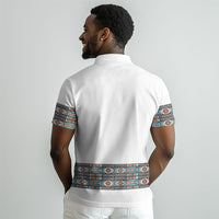 African Ndebele Traditional Attire Polo Shirt White Ndebele Stripe