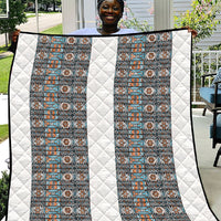 African Ndebele Traditional Attire Quilt White Ndebele Stripe
