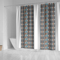 African Ndebele Traditional Attire Shower Curtain White Ndebele Stripe