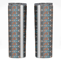 African Ndebele Traditional Attire Skinny Tumbler White Ndebele Stripe