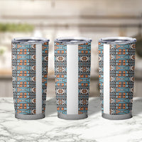 African Ndebele Traditional Attire Tumbler Cup White Ndebele Stripe