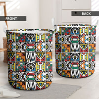 African Geometric Ndebele Patterns Laundry Basket