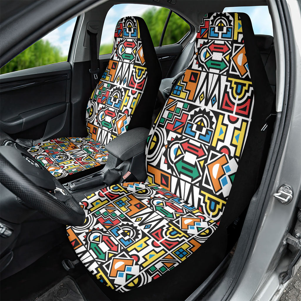 African Geometric Ndebele Patterns Car Seat Cover