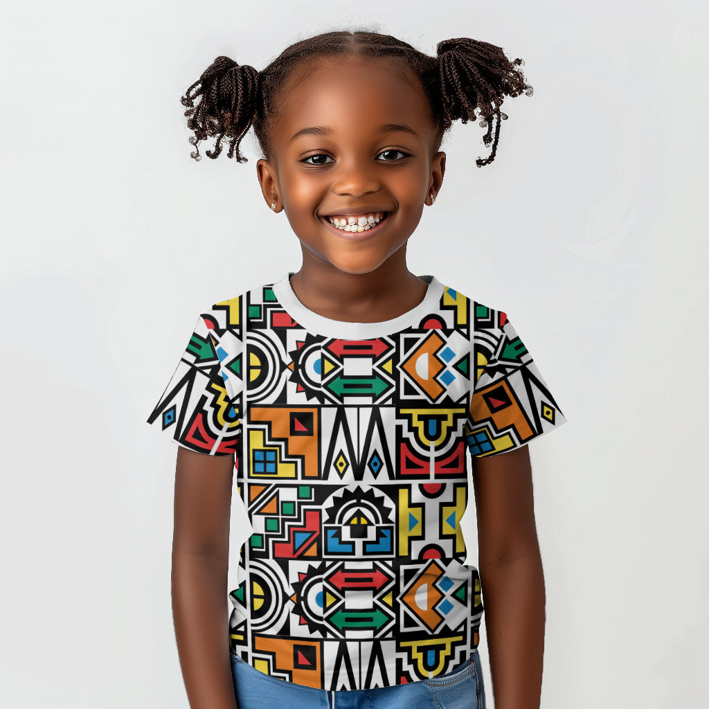 African Geometric Ndebele Patterns Kid T shirt