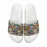 African Geometric Ndebele Patterns Slide Sandals