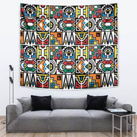 African Geometric Ndebele Patterns Tapestry