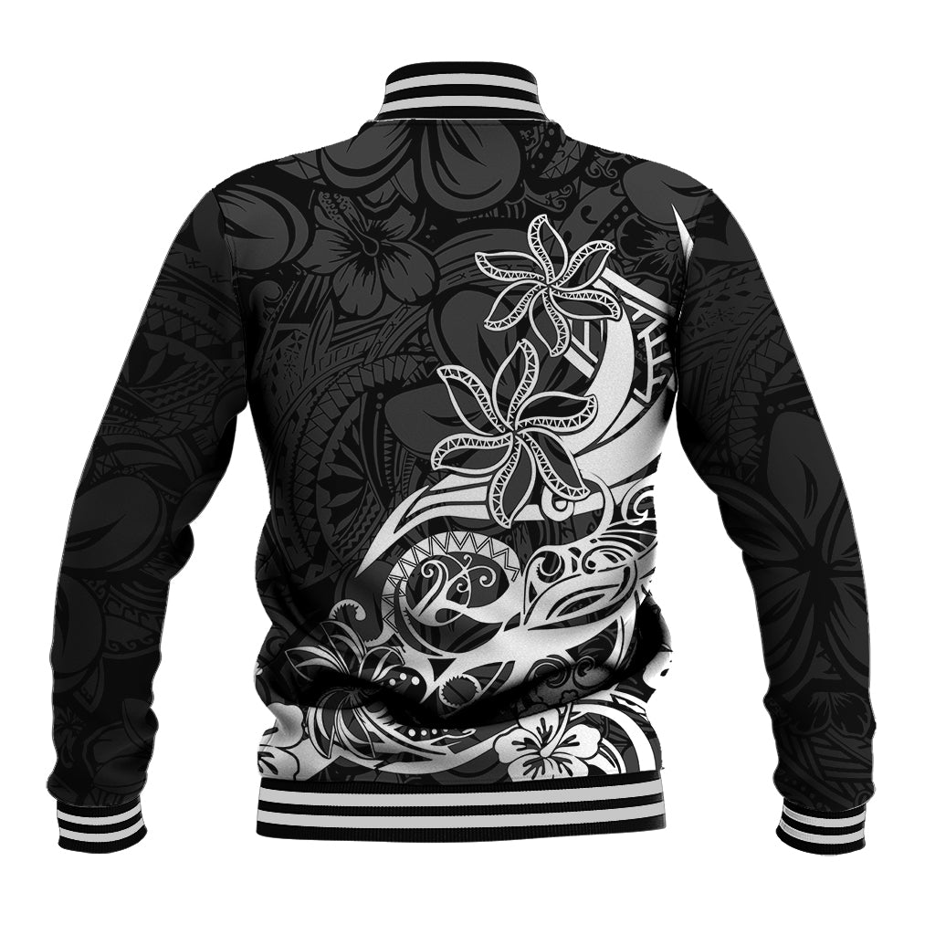Polynesian Sunset Plumeria Baseball Jacket Pacific Island Tribal Black Style LT9 - Wonder Print Shop