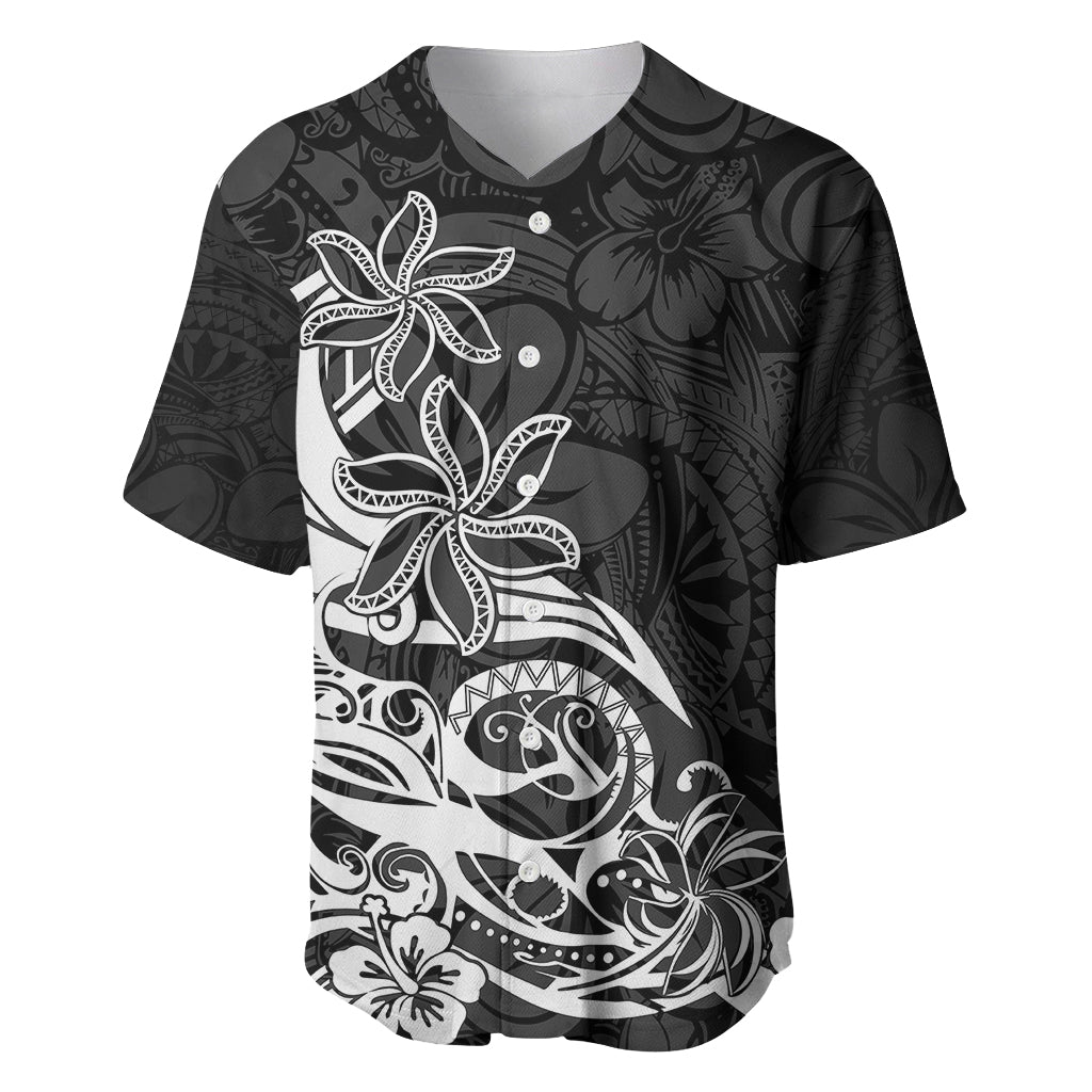 Polynesian Sunset Plumeria Baseball Jersey Pacific Island Tribal Black Style LT9 - Wonder Print Shop