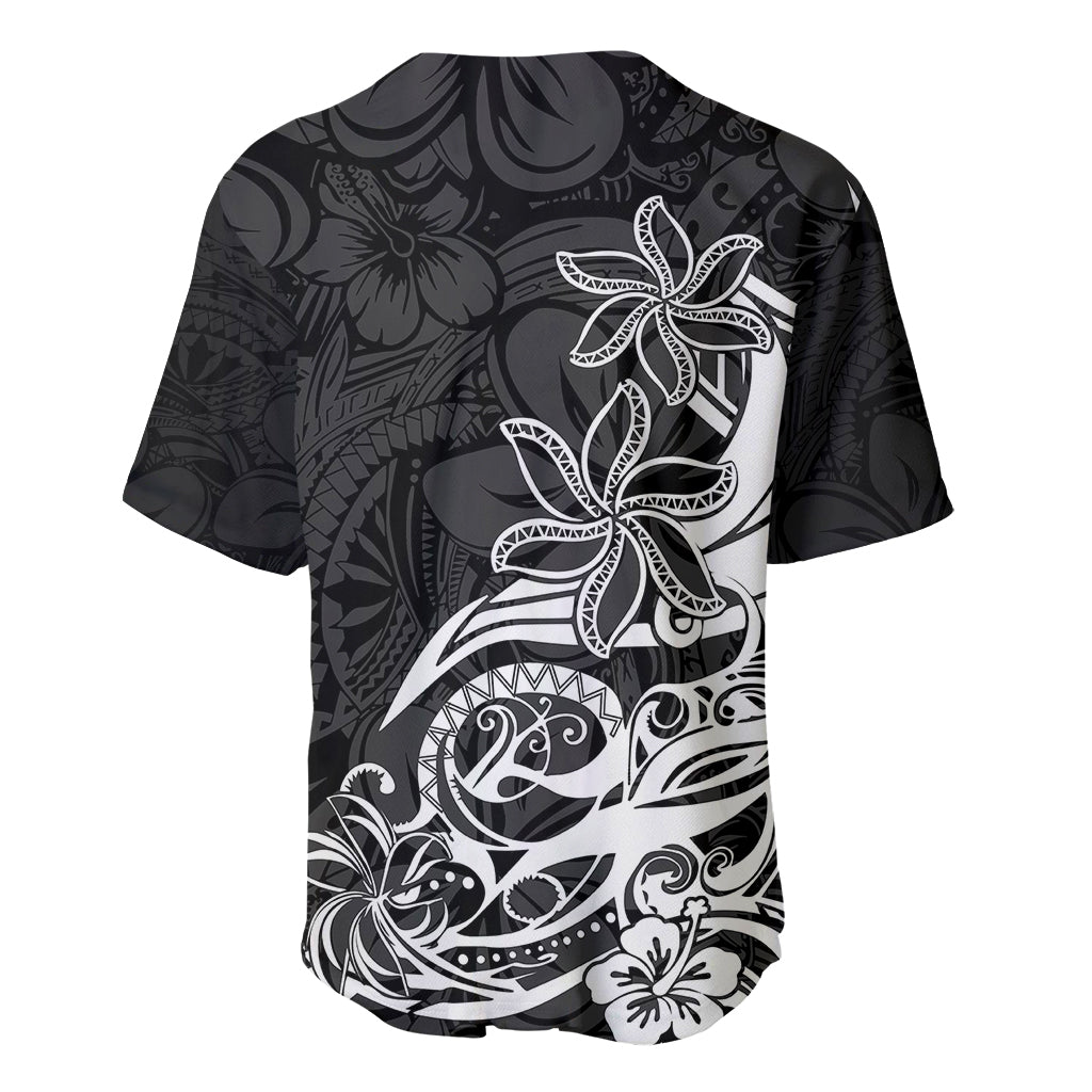 Polynesian Sunset Plumeria Baseball Jersey Pacific Island Tribal Black Style LT9 - Wonder Print Shop