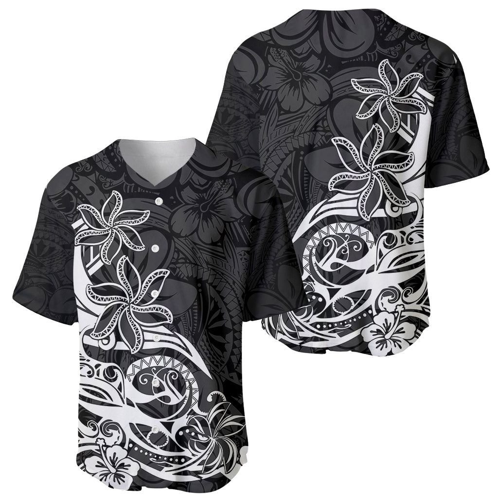 Polynesian Sunset Plumeria Baseball Jersey Pacific Island Tribal Black Style LT9 - Wonder Print Shop