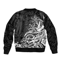 Polynesian Sunset Plumeria Bomber Jacket Pacific Island Tribal Black Style LT9 - Wonder Print Shop
