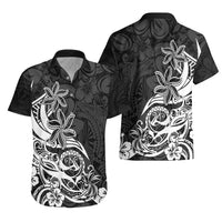 Polynesian Sunset Plumeria Hawaiian Shirt Pacific Island Tribal Black Style - Wonder Print Shop
