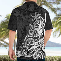 Polynesian Sunset Plumeria Hawaiian Shirt Pacific Island Tribal Black Style - Wonder Print Shop