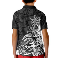 Polynesian Sunset Plumeria Kid Polo Shirt Pacific Island Tribal Black Style - Wonder Print Shop