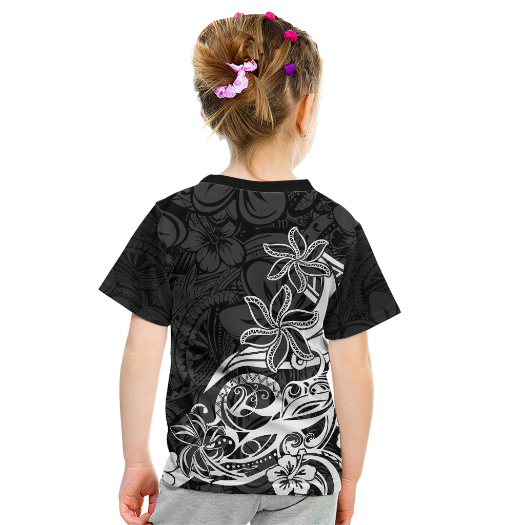Polynesian Sunset Plumeria Kid T Shirt Pacific Island Tribal Black Style - Wonder Print Shop