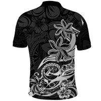 Polynesian Sunset Plumeria Polo Shirt Pacific Island Tribal Black Style - Wonder Print Shop