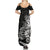Polynesian Sunset Plumeria Summer Maxi Dress Pacific Island Tribal Black Style - Wonder Print Shop