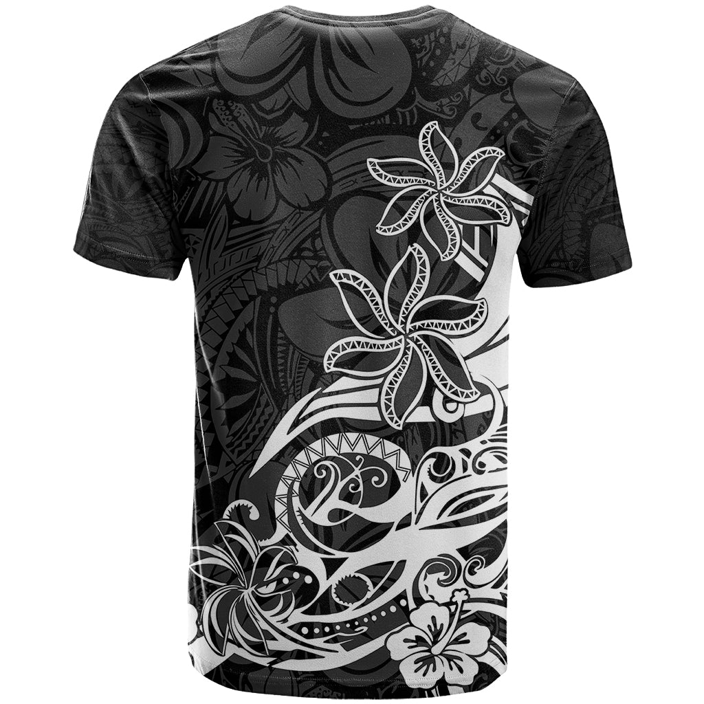 Polynesian Sunset Plumeria T Shirt Pacific Island Tribal Black Style - Wonder Print Shop