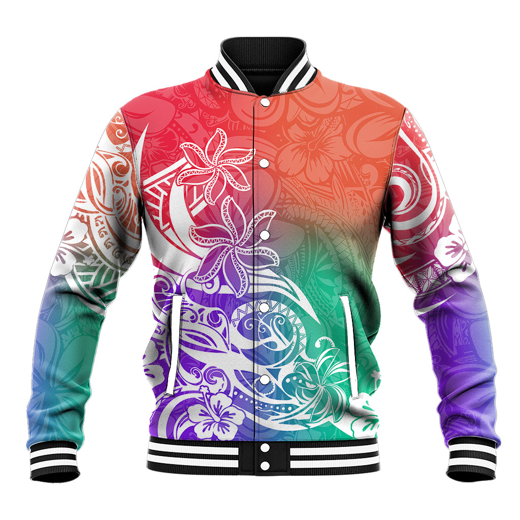 Polynesian Sunset Plumeria Baseball Jacket Pacific Island Tribal Blossom Style LT9 - Wonder Print Shop