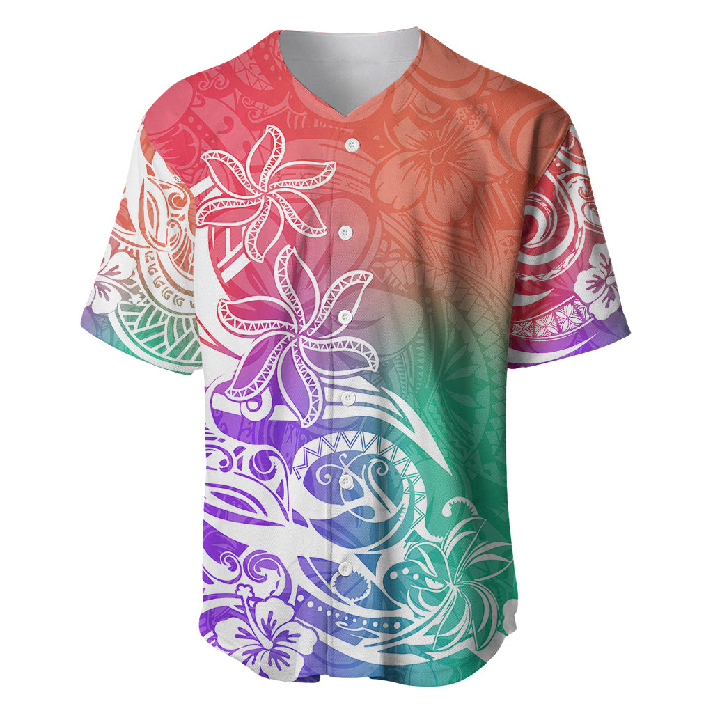 Polynesian Sunset Plumeria Baseball Jersey Pacific Island Tribal Blossom Style LT9 - Wonder Print Shop