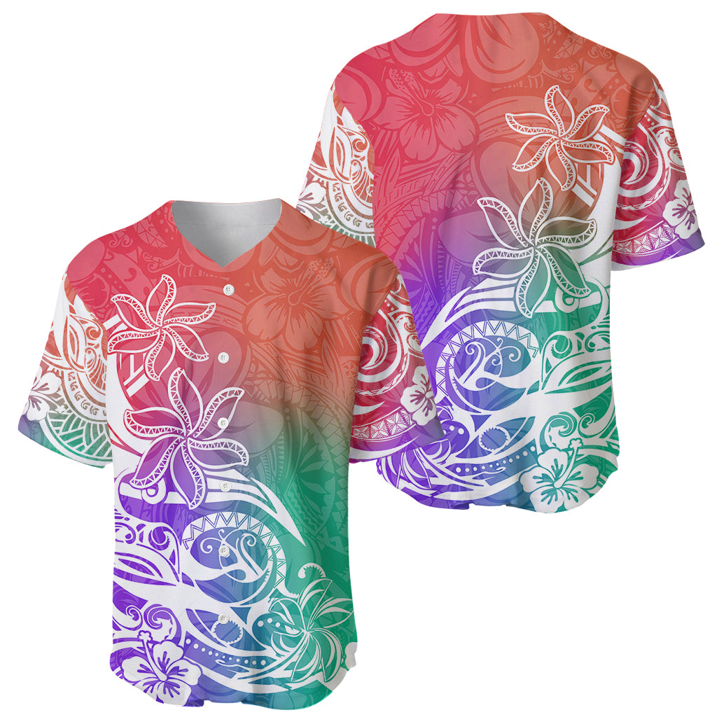 Polynesian Sunset Plumeria Baseball Jersey Pacific Island Tribal Blossom Style LT9 - Wonder Print Shop