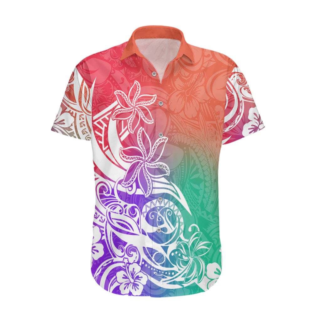 Polynesian Sunset Plumeria Hawaiian Shirt Pacific Island Tribal Blossom Style - Wonder Print Shop