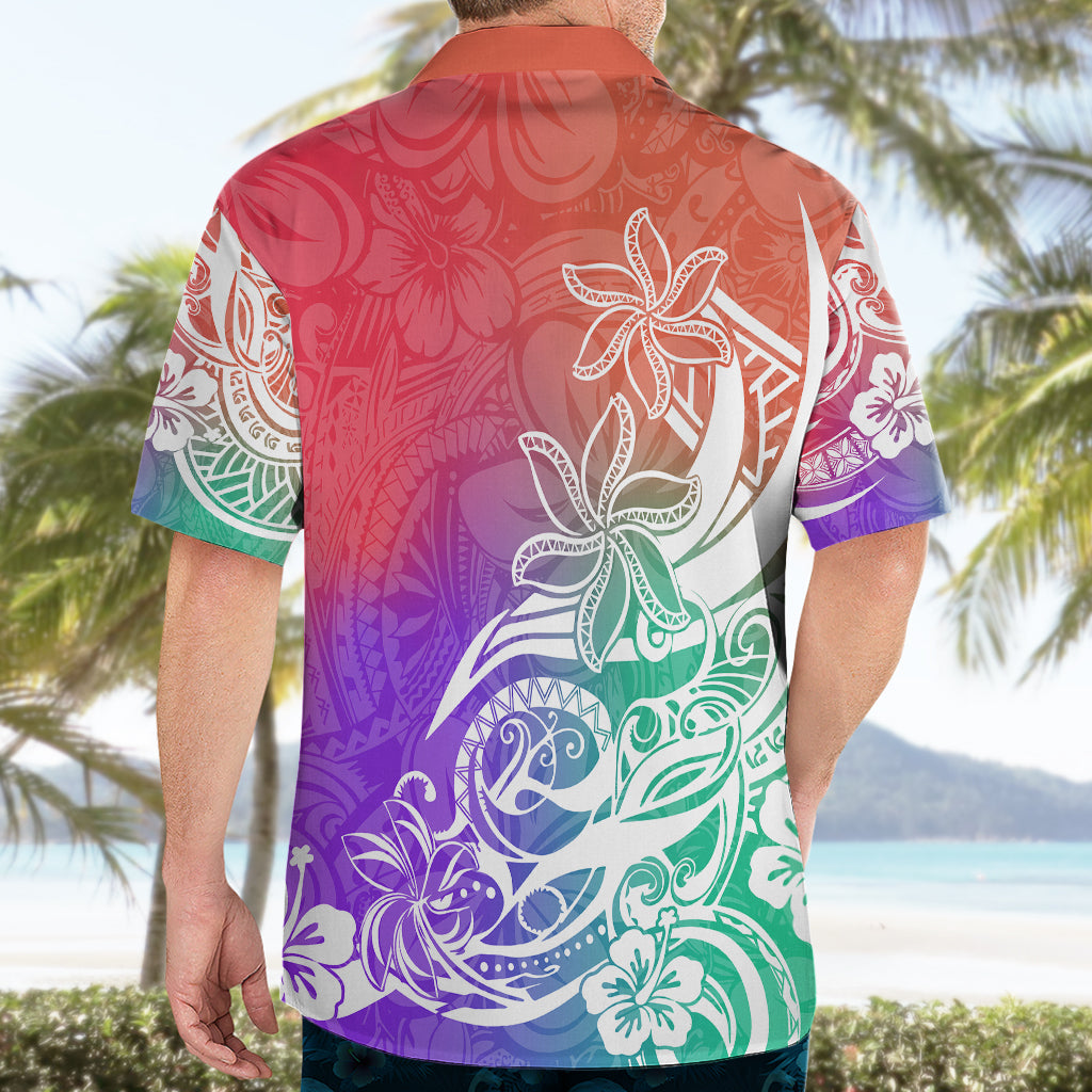 Polynesian Sunset Plumeria Hawaiian Shirt Pacific Island Tribal Blossom Style - Wonder Print Shop
