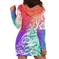 Polynesian Sunset Plumeria Hoodie Dress Pacific Island Tribal Blossom Style - Wonder Print Shop