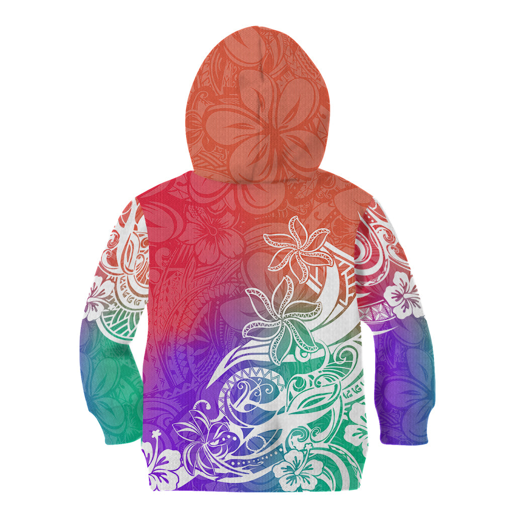 Polynesian Sunset Plumeria Kid Hoodie Pacific Island Tribal Blossom Style - Wonder Print Shop