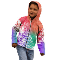 Polynesian Sunset Plumeria Kid Hoodie Pacific Island Tribal Blossom Style - Wonder Print Shop