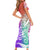 Polynesian Sunset Plumeria Short Sleeve Bodycon Dress Pacific Island Tribal Blossom Style - Wonder Print Shop