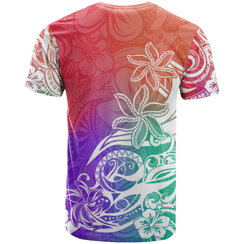 Polynesian Sunset Plumeria T Shirt Pacific Island Tribal Blossom Style - Wonder Print Shop