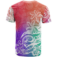 Polynesian Sunset Plumeria T Shirt Pacific Island Tribal Blossom Style - Wonder Print Shop
