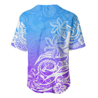 Polynesian Sunset Plumeria Baseball Jersey Pacific Island Tribal Blue Style LT9 - Wonder Print Shop
