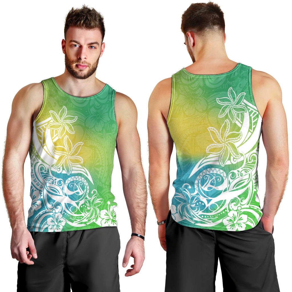 polynesian-sunset-plumeria-men-tank-top-pacific-island-tribal-green-style