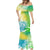 Polynesian Sunset Plumeria Mermaid Dress Pacific Island Tribal Green Style - Wonder Print Shop